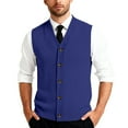 thumbnail image 1 of Men's Button Down Sweater Vest Lightweight Knitted V-Neck Sleeveless Cardigans Knitwear Royal Blue XL, 1 of 7