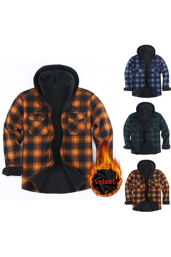 Men’s Button Down Jacket Cotton Casual Coat, Long Sleeve Hooded Outwear, Solid Design Relaxed Fit, Lightweight Breathable Outerwear, Daily Streetwear Gym Golf, Gift | TOPLIU,Yellow S