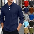 thumbnail image 1 of Men's Button Down Long Sleeve Shirt Turndown Collar Pullover Cotton Polyester Spandex Blend Solid Color Casual Top For Daily Office Work | Zenithor,Khaki S, 1 of 7
