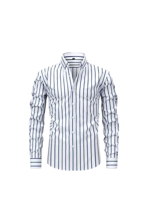 Men's Button Down Shirts Long Sleeve,Checkered Striped Long Sleeve Moisture Wicking Long Sleeve Shirt, UV Protection & Stretch for the Course & Clubhouse | Button Down Shirts
