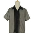 thumbnail image 1 of Men's Button Shirts Short Sleeve Bowling Tops, 1 of 4