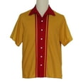 thumbnail image 1 of Men's Button Shirts Short Sleeve Bowling Tops, 1 of 4