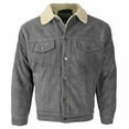 thumbnail image 1 of Men's Button Up Lined Corduroy Trucker Jacket (Gray,4XL), 1 of 3