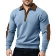 thumbnail image 1 of Men's Button-Up Long Sleeve Casual Sweatshirt Top, Perfect for Leisure, Sports, and Everyday Comfort with Stylish Design,Sky Blue,L, 1 of 4