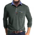 thumbnail image 1 of Men's Button-Up Long Sleeve Fashionable Casual Sports Top, Ideal for Everyday Activities, Outdoor Wear, and Comfortable Fit,Green,M, 1 of 5