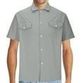 thumbnail image 1 of Men's Button Up Shirts Casual Short Sleeve Tees with Pockets, S, 1 of 5