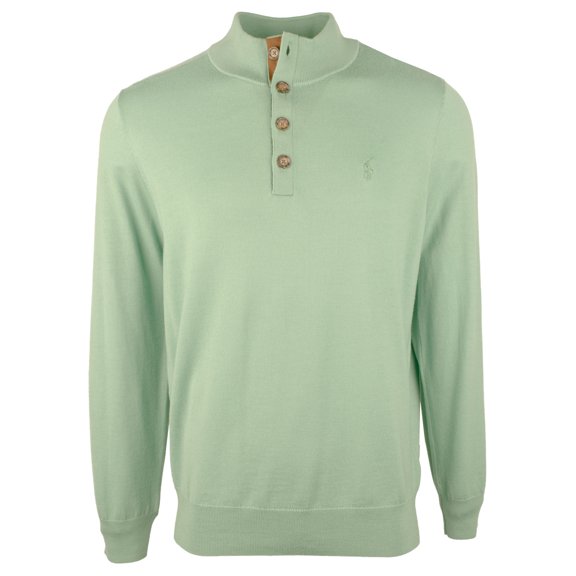 Men's Buttoned Mock Sweatshirt GN Medium