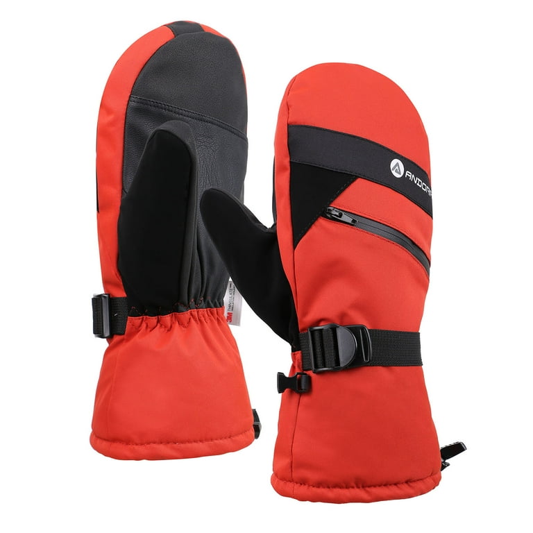 Orange best sale ski mittens