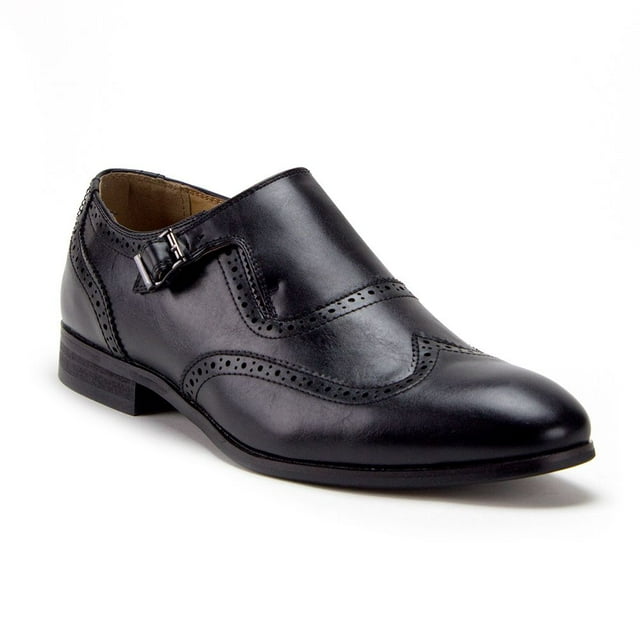Men's C-360 Single Monk-Strap Wing Tip Dress Loafer Shoes, Black, 10