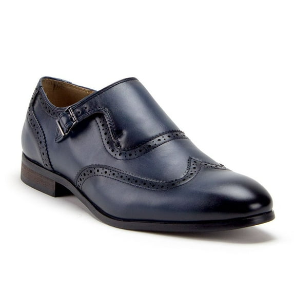 Men's C-360 Single Monk-Strap Wing Tip Dress Loafer Shoes, Navy, 9.5