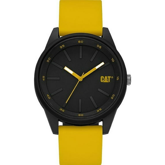 Men's CAT Caterpillar Analog 42mm Black and Yellow Watch LJ16027127