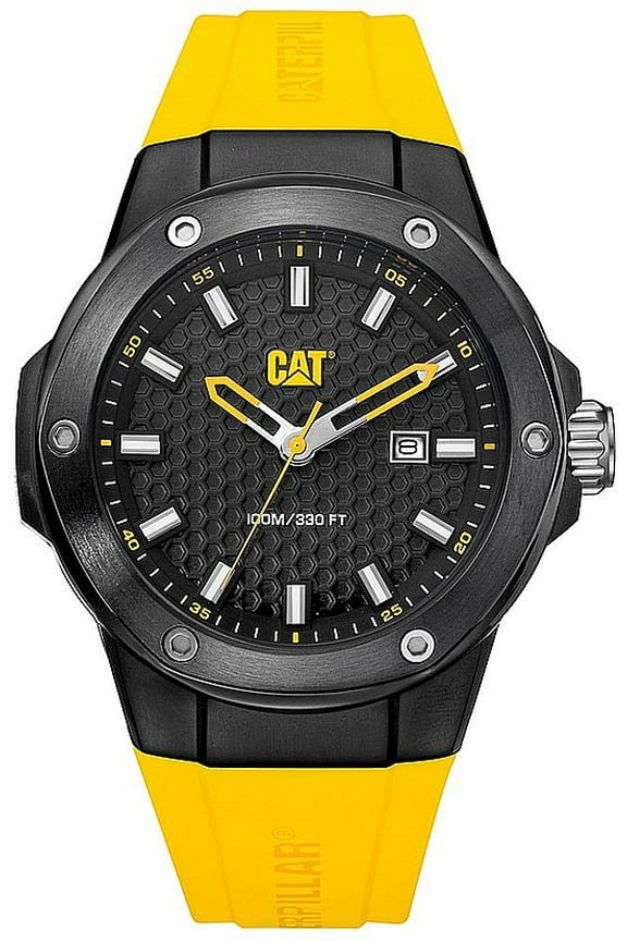 Men's CAT Caterpillar Navigo X Yellow Rubber Strap Watch AA16127121