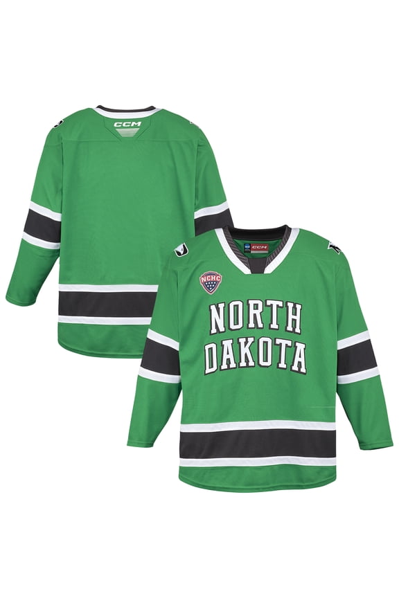Men's CCM Kelly Green North Dakota Replica Hockey Jersey