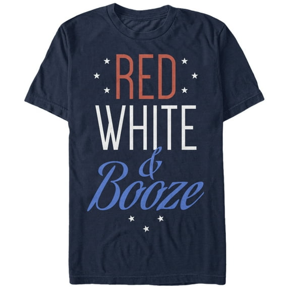 Men's CHIN UP 4th of July and Booze Graphic Tee Navy Blue Small