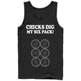 thumbnail image 1 of Men's CHIN UP Chicks Dig My Six Pack  Tank Top Black Large, 1 of 4
