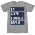 thumbnail image 1 of Men's CHIN UP Eat Sleep Football Repeat  Graphic Tee Athletic Heather 2X Large, 1 of 4