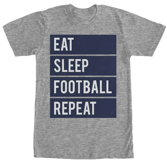 Men's CHIN UP Eat Sleep Football Repeat Graphic Tee Athletic Heather Large