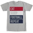 thumbnail image 1 of Men's CHIN UP Eat Sleep Football Repeat  Graphic Tee Silver Large, 1 of 3