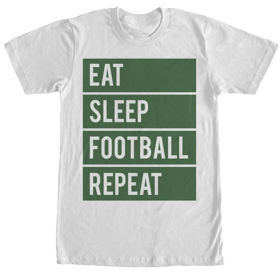 Men's CHIN UP Eat Sleep Football Repeat Graphic Tee White 2X Large