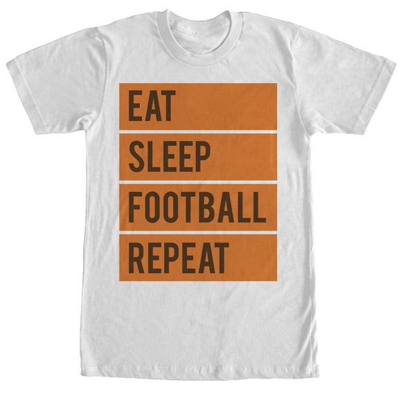 Men's CHIN UP Eat Sleep Football Repeat  Graphic Tee White 2X Large