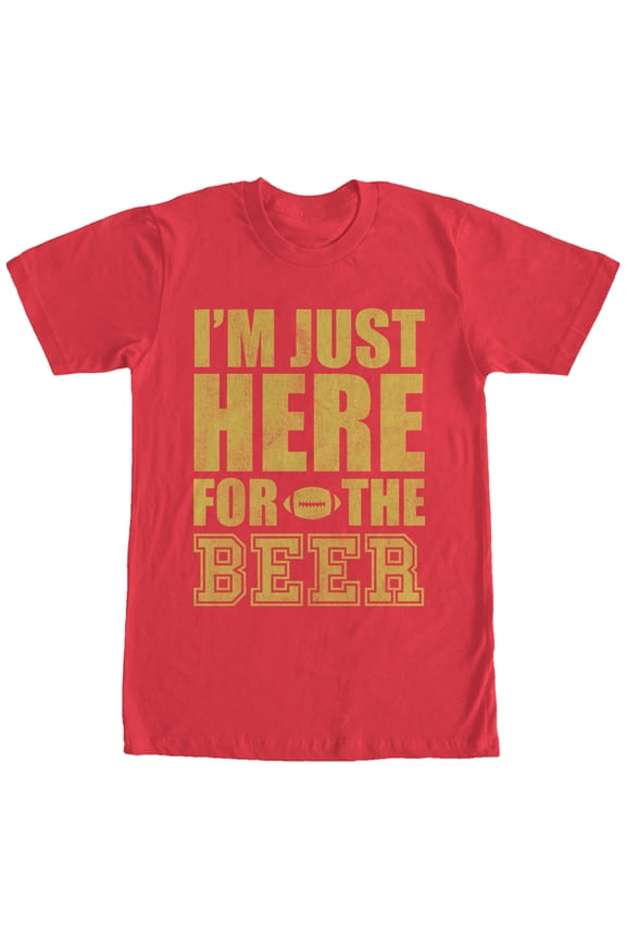 Men's CHIN UP Football Here for the Beer  Graphic Tee Red Large