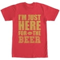 thumbnail image 1 of Men's CHIN UP Football Here for the Beer  Graphic Tee Red X Large, 1 of 4