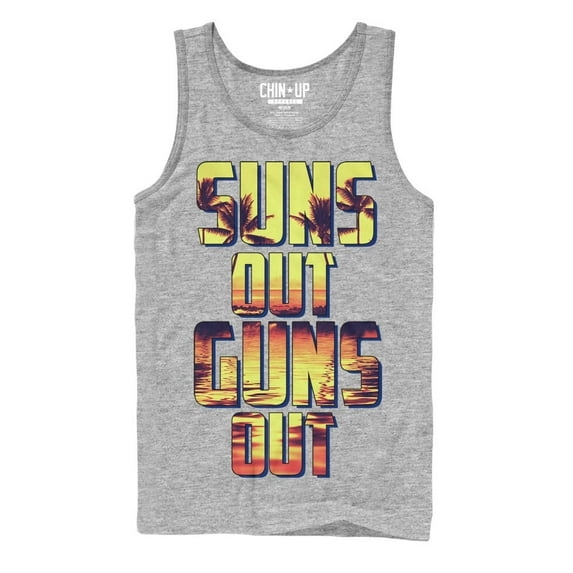 Men's CHIN UP Guns Out Tank Top Athletic Heather Small