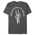 thumbnail image 1 of Men's CHIN UP Halloween Creepin' Real Skeleton Graphic Tee Charcoal Heather X Large, 1 of 5
