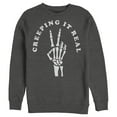 thumbnail image 1 of Men's CHIN UP Halloween Creepin' Real Skeleton  Sweatshirt Charcoal Heather 3X Large, 1 of 4
