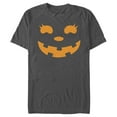 thumbnail image 1 of Men's CHIN UP Halloween Jack o' Lantern Face  Graphic Tee Charcoal 2X Large, 1 of 5