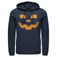 thumbnail image 1 of Men's CHIN UP Halloween Jack o' Lantern Face  Pull Over Hoodie Navy Blue 3X Large, 1 of 4