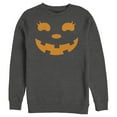 thumbnail image 1 of Men's CHIN UP Halloween Jack o' Lantern Face Sweatshirt Charcoal Heather 2X Large, 1 of 4
