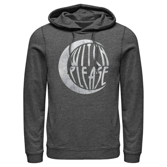 Men's CHIN UP Halloween Witch Please Pull Over Hoodie Charcoal Heather 3X Large