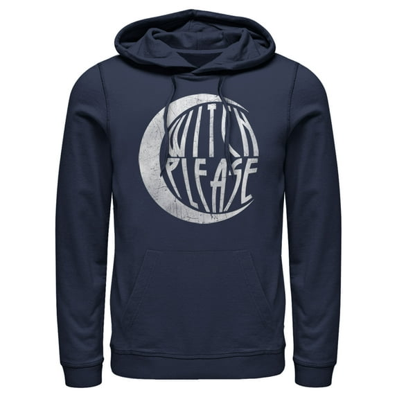 Men's CHIN UP Halloween Witch Please Pull Over Hoodie Navy Blue 3X Large