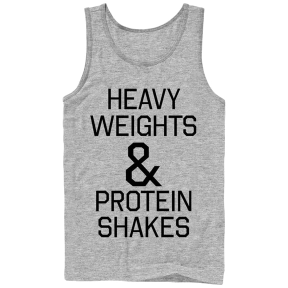 Men's CHIN UP Heavy Weights and Protein Shakes Tank Top Athletic Heather X Large