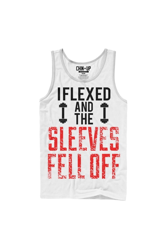 Men's CHIN UP I Flexed Tank Top White Medium