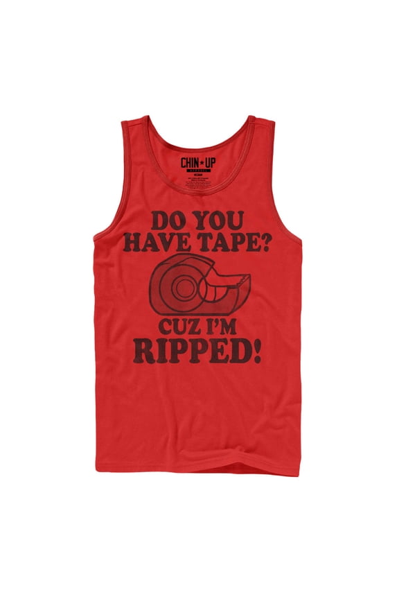 Men's CHIN UP I'm Ripped Tank Top Red Large