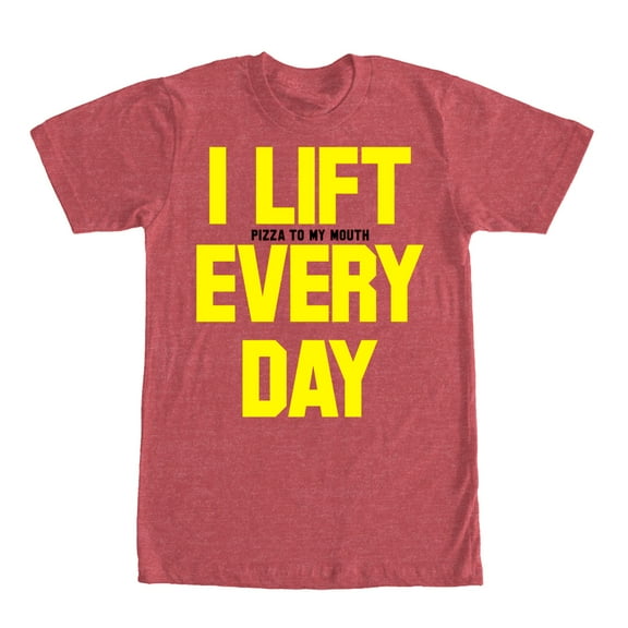 Men's CHIN UP Lift Pizza Every Day  Graphic Tee Red Heather Small