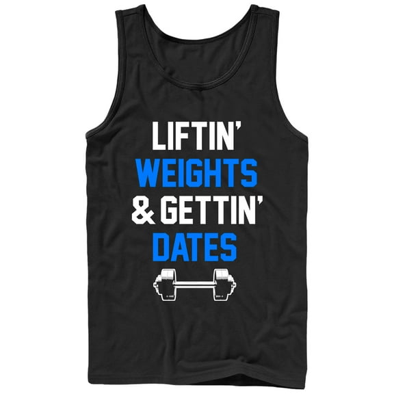 Men's CHIN UP Lifting Weights Getting Dates  Tank Top Black Small