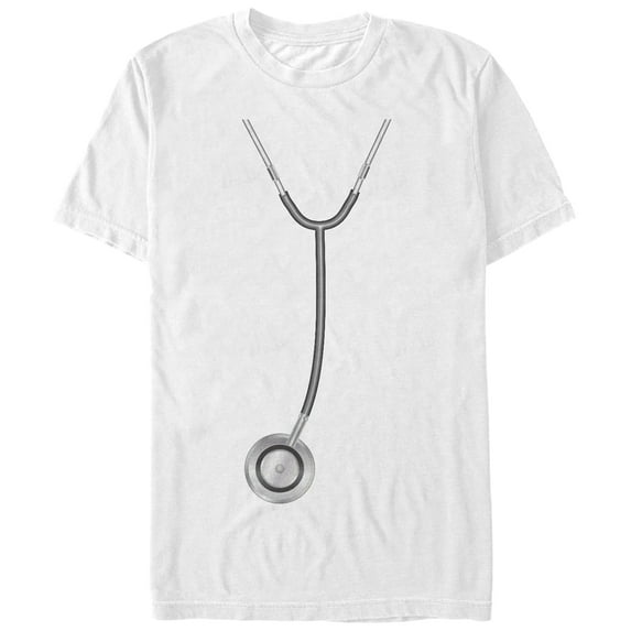 Men's CHIN UP Nurse Stethoscope Graphic Tee White Medium