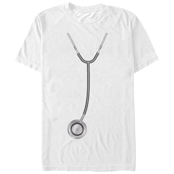 Men's CHIN UP Nurse Stethoscope  Graphic Tee White Small