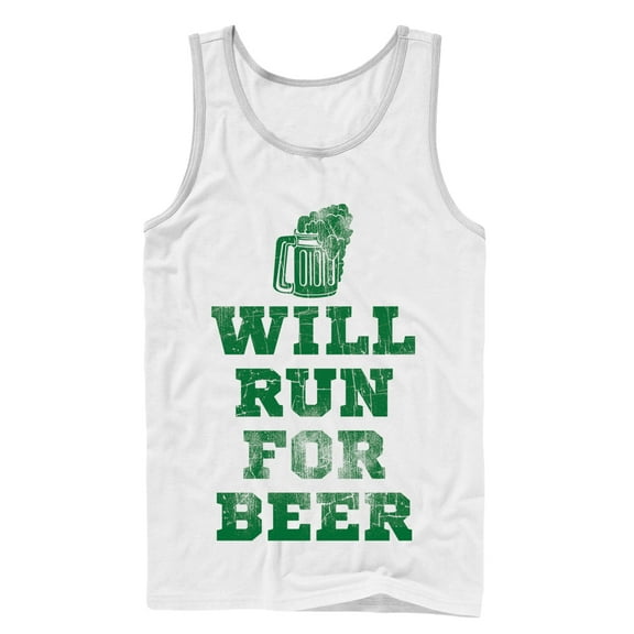 Men's CHIN UP Running For Beer  Tank Top White X Large