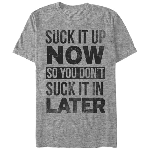 Men's CHIN UP Suck It Up Now Graphic Tee Athletic Heather X Large