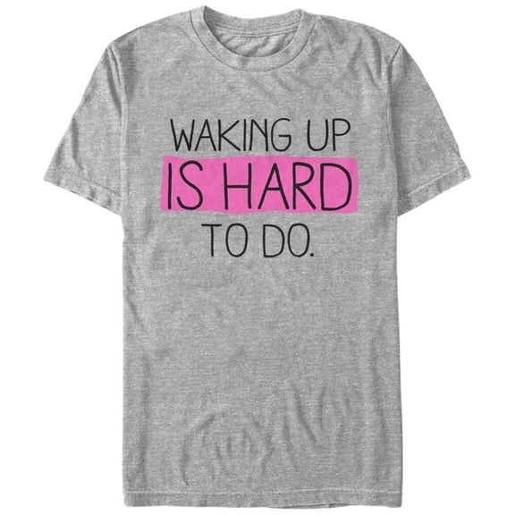 Men's CHIN UP Waking Up Is Hard To Do  Graphic Tee Athletic Heather 2X Large