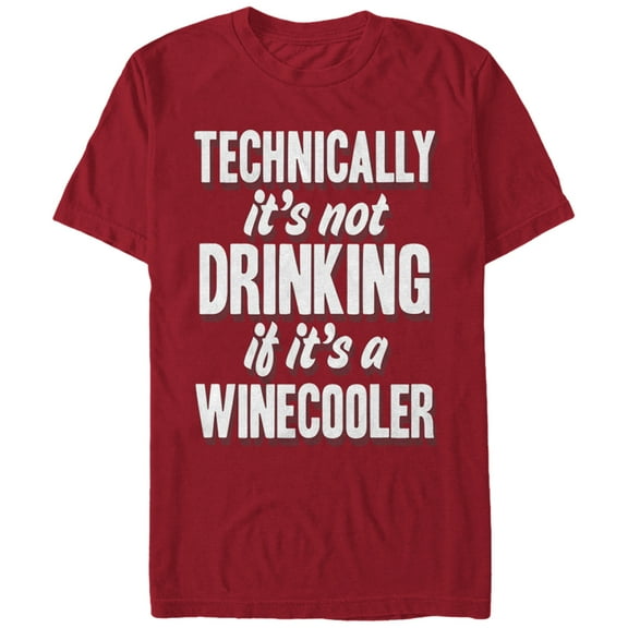 Men's CHIN UP Winecooler Drinking  Graphic Tee Cardinal Small