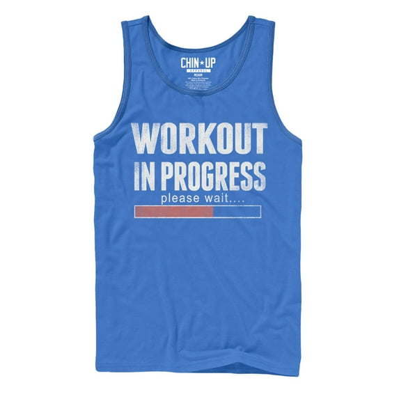 Men's CHIN UP Workout in Progress Tank Top Royal Medium