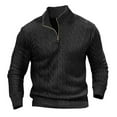 thumbnail image 1 of Men's Cable Knit Half-Zip Sweater Warm, Stylish Pullover for Casual and Formal Wear Blue, 1 of 5