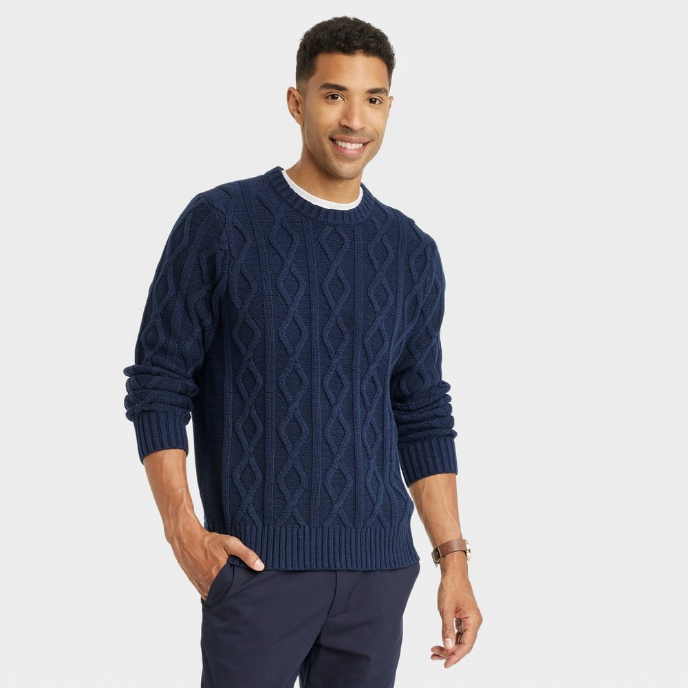 Blue nep cable pullover (long) amuamu