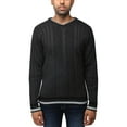 thumbnail image 1 of X RAY JEANS Mens Cable Knit Tipped V-Neck Sweater, Charcoal, XL, 1 of 6