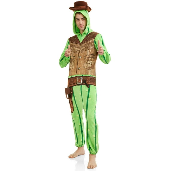 Men's Cactus Onesie Fleece Union Suit